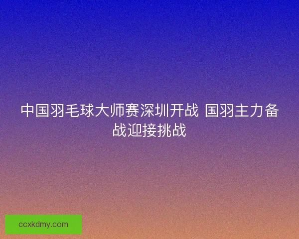 中国羽毛球大师赛深圳开战 国羽主力备战迎接挑战